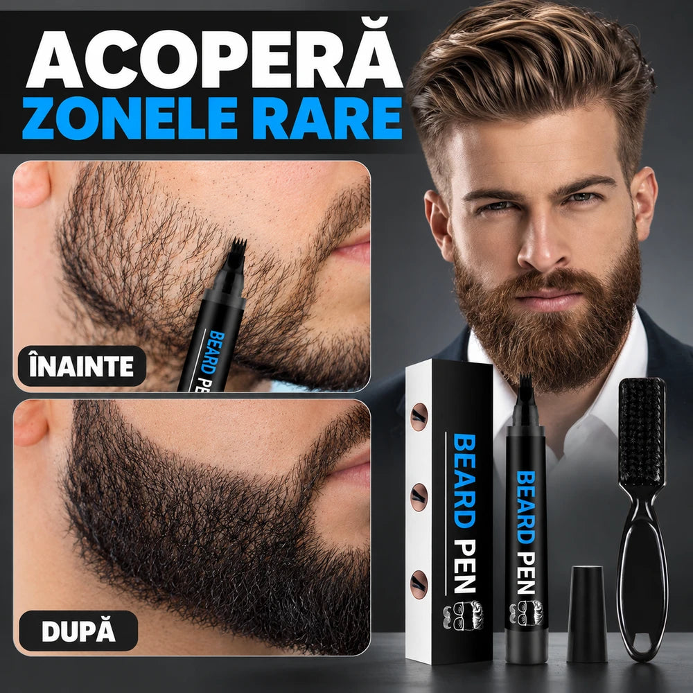 Creion pentru Barbă Negru, Rezistent la Apă, cu Pensulă