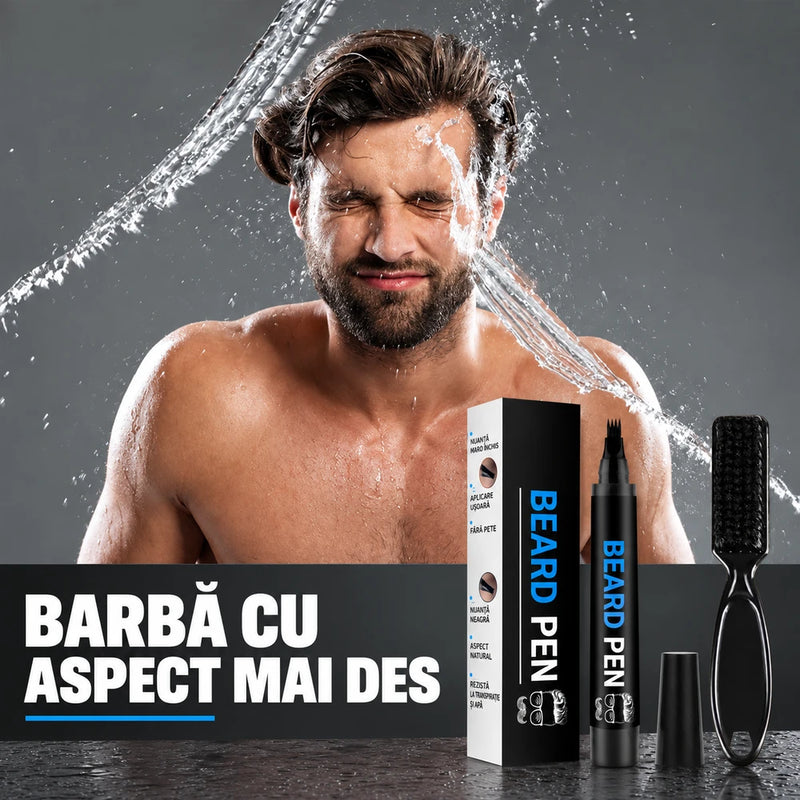 Creion pentru Barbă Negru, Rezistent la Apă, cu Pensulă
