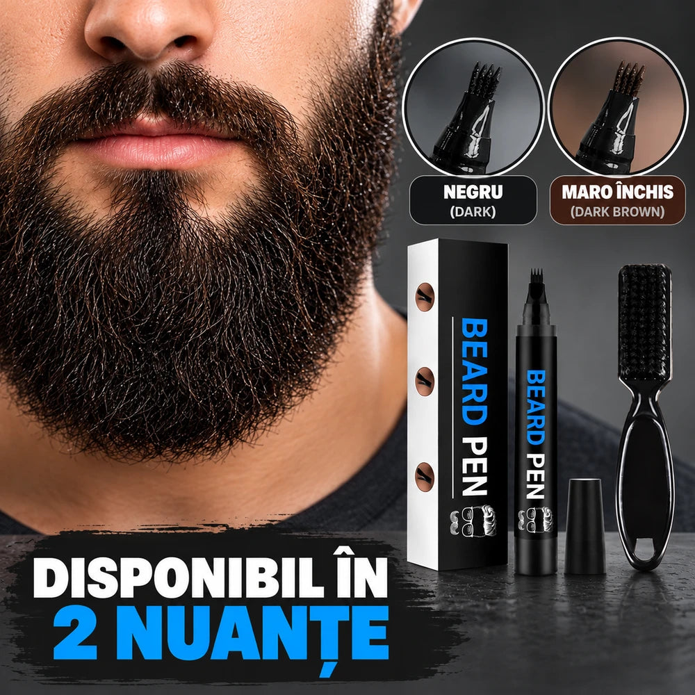 Creion pentru Barbă Negru, Rezistent la Apă, cu Pensulă
