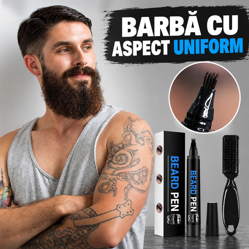 Creion pentru Barbă Negru, Rezistent la Apă, cu Pensulă